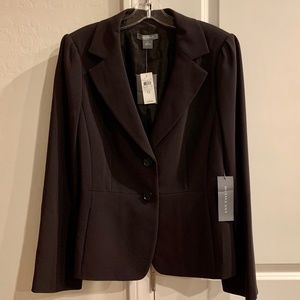 NWT ANN TAYLOR CHOCOLATE BROWN LINED SUIT JACKET SZ 12 Triacetate Wash and Wear